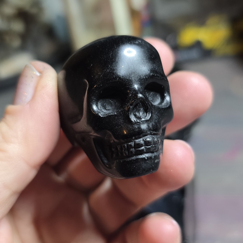 Large Onyx Skull Ring Size 12